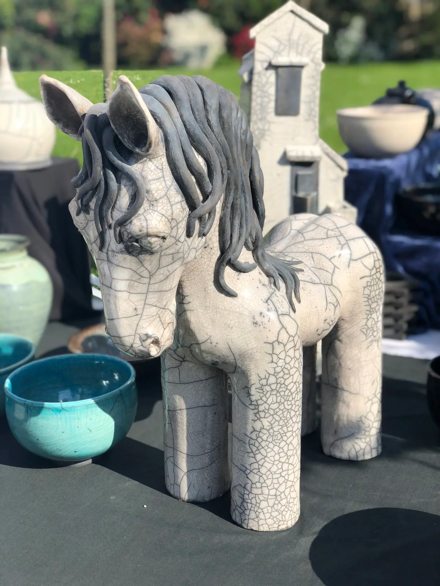 Fuji Raku horse by Gilbert Lecouturier